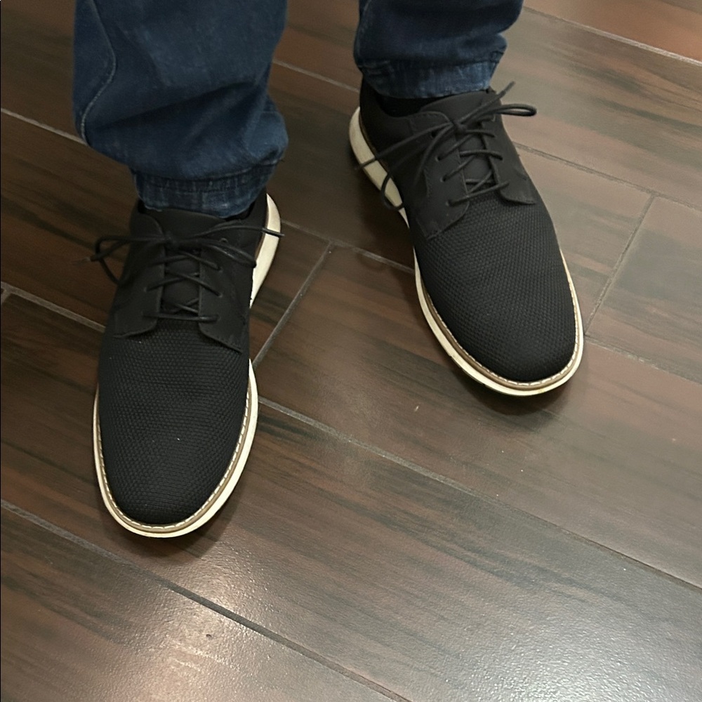 Elegant Black and White Men's Vegan Oxfords 10.5